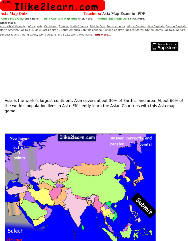 Asia Map Quiz  Interactive