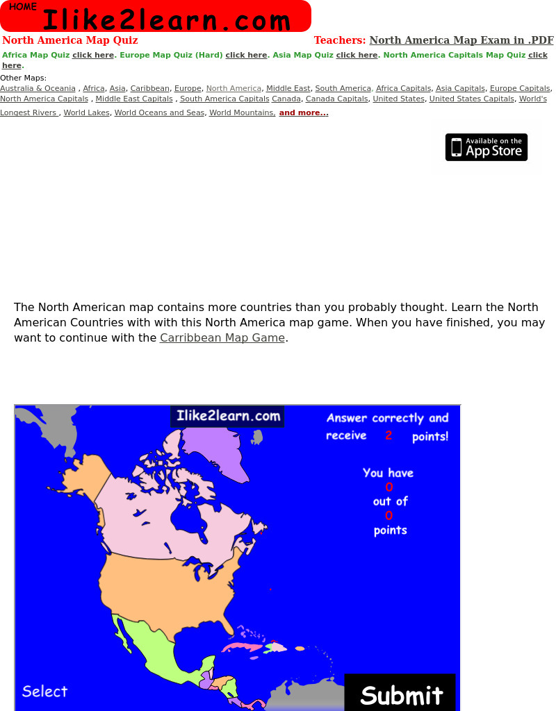North America Map Quiz  Interactive