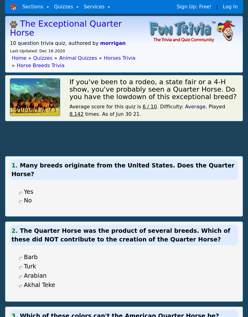 The Exceptional Quarter Horse Interactive