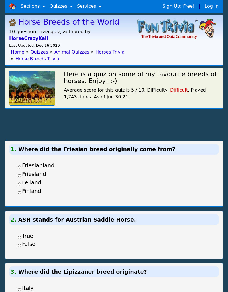 Horse Breeds of the World Interactive