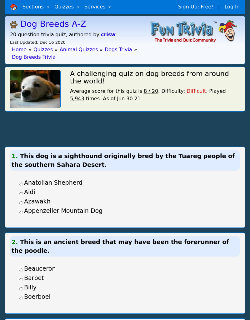 Dog Breeds A-Z Interactive