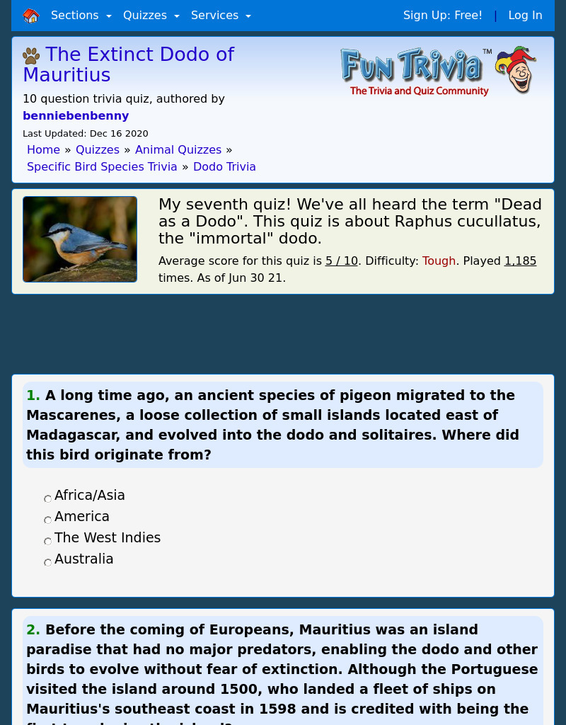 The Extinct Dodo of Mauritius Interactive