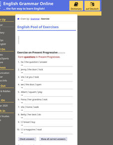 Exercise on Present Progressive-Form Questions Interactive