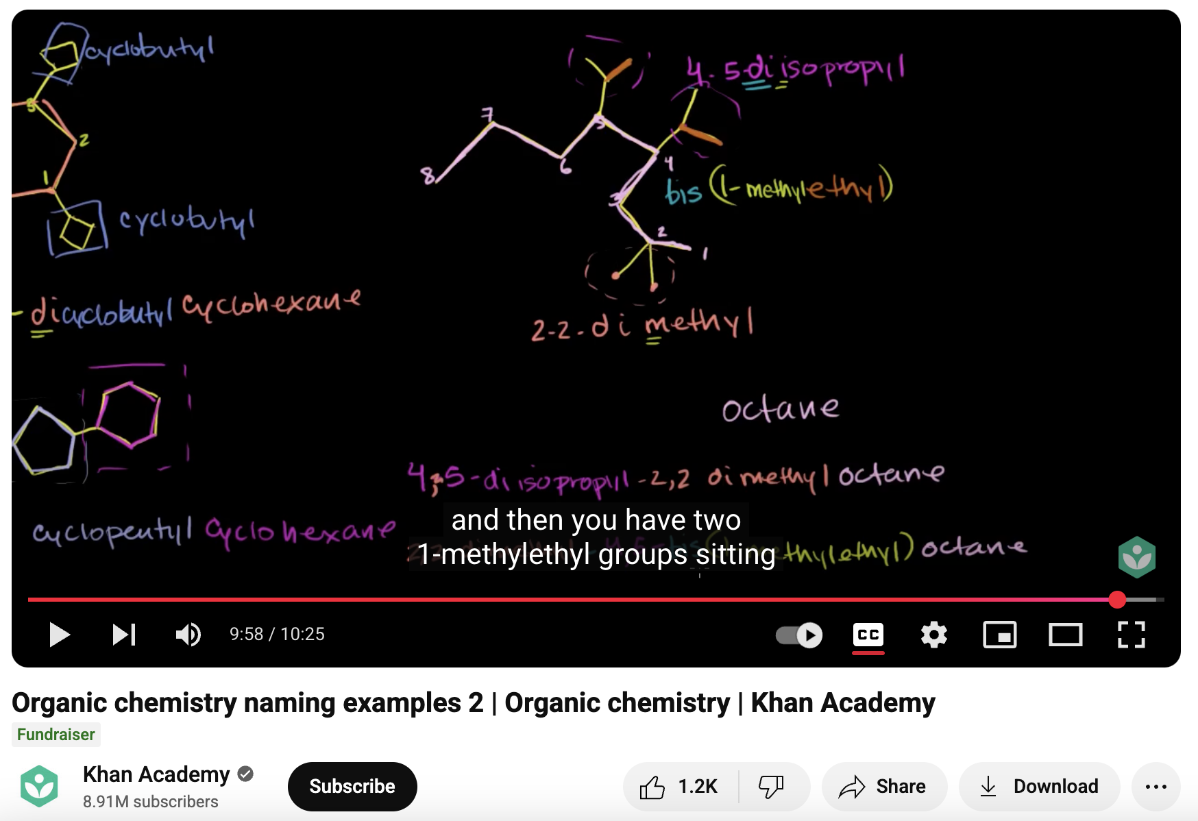 Organic Chemistry Naming Examples 2, Organic Chemistry Instructional Video