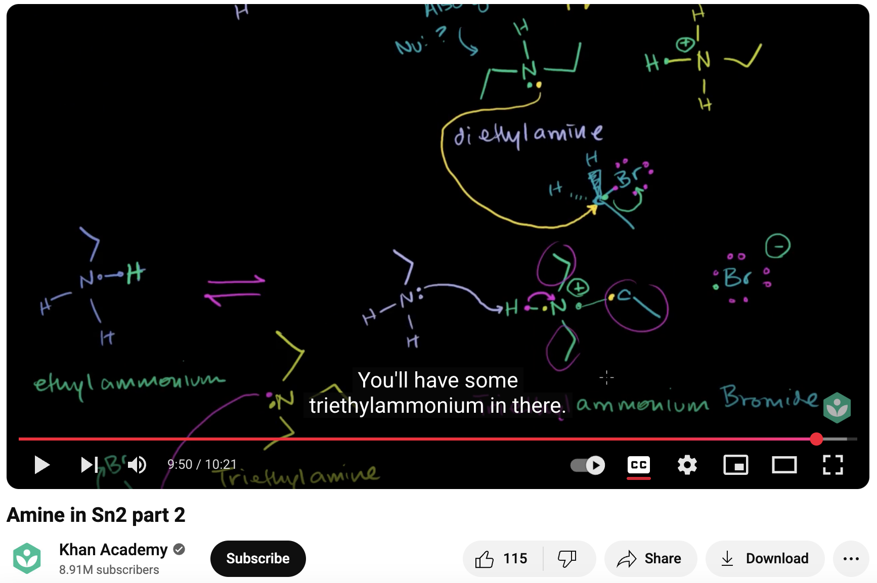 Amine in Sn2 Part 2 Instructional Video