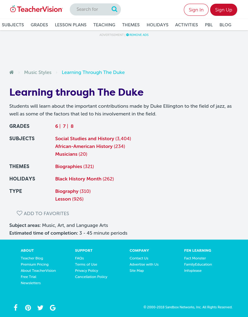 Learning Through the Duke Lesson Plan