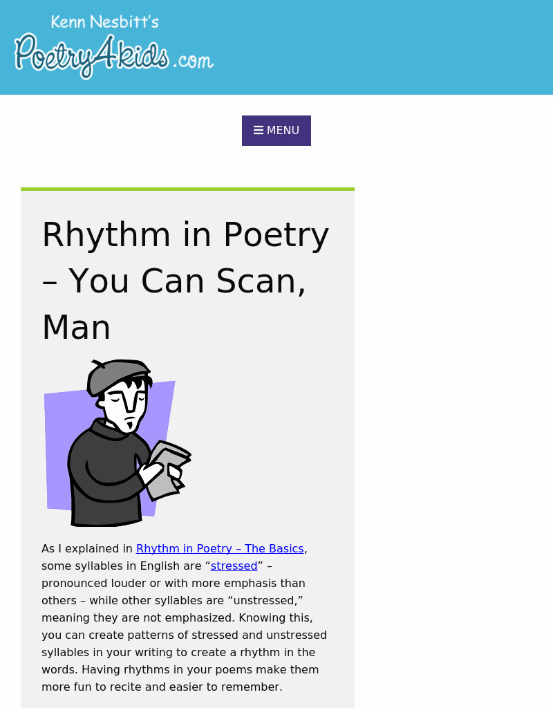 Rhythm in Poetry: You Can Scan, Man Activity