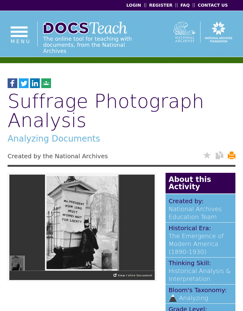 Suffrage Photograph Analysis Interactive