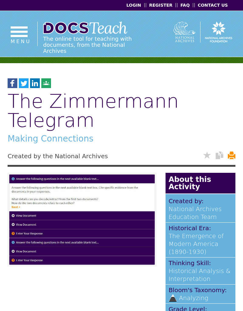 The Zimmermann Telegram Interactive