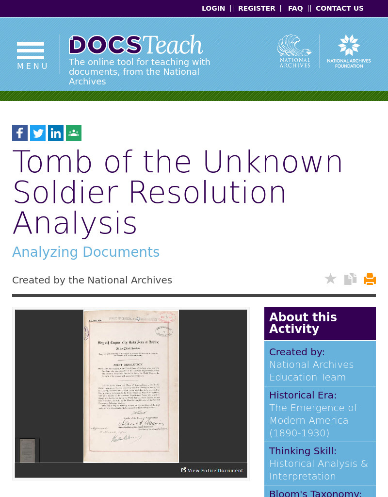 Tomb of the Unknown Soldier Resolution Analysis Interactive