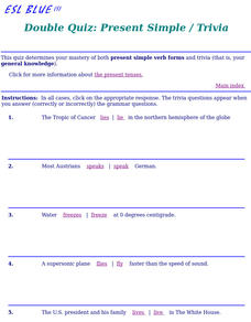 Double Quiz: Present Simple/Trivia Interactive