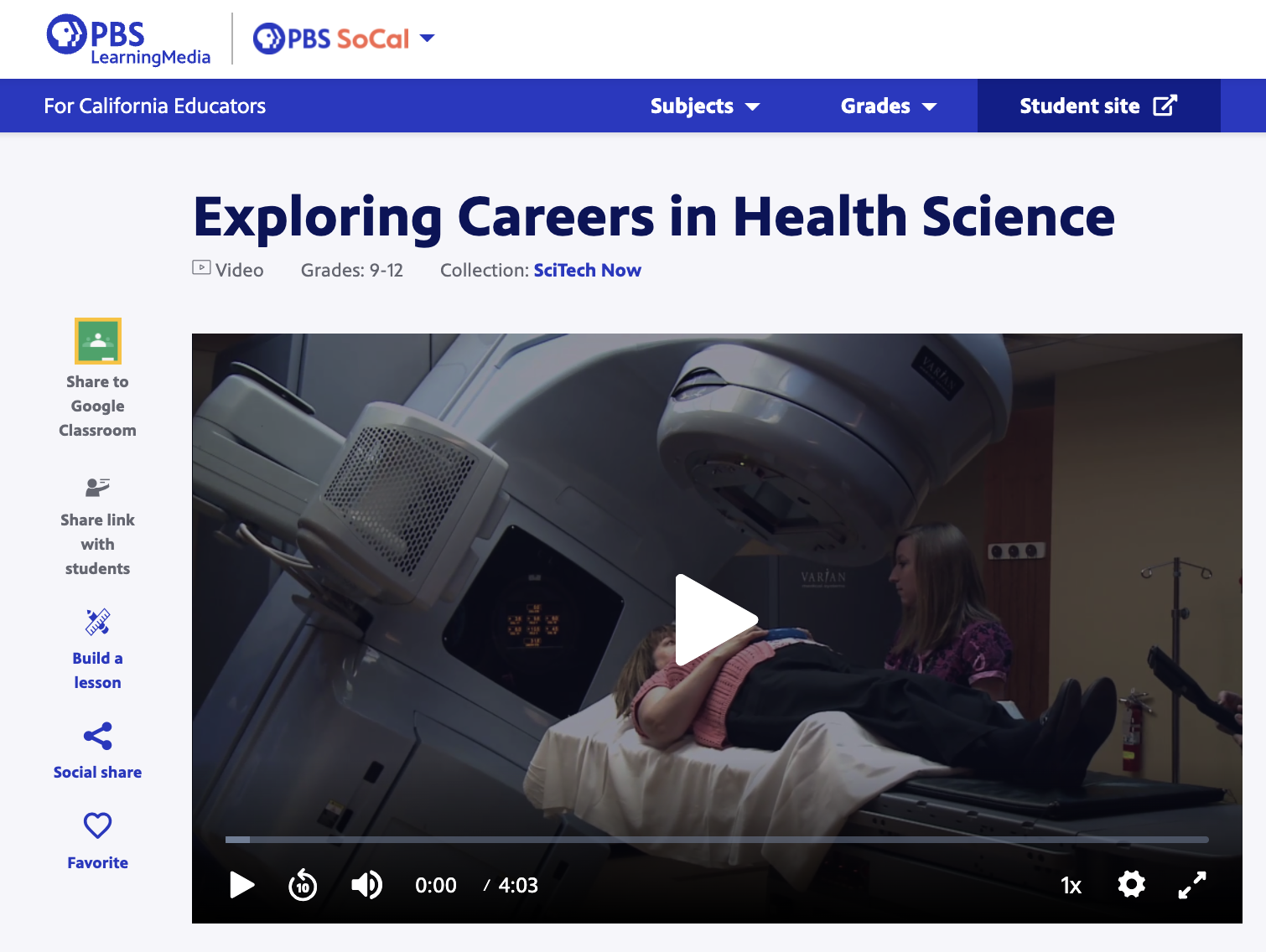 Exploring Careers in Health Science Instructional Video