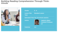 Building Reading Comprehension Through Think Alouds Lesson Plan