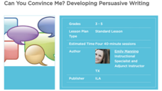 Can You Convince Me? Developing Persuasive Writing Lesson Plan