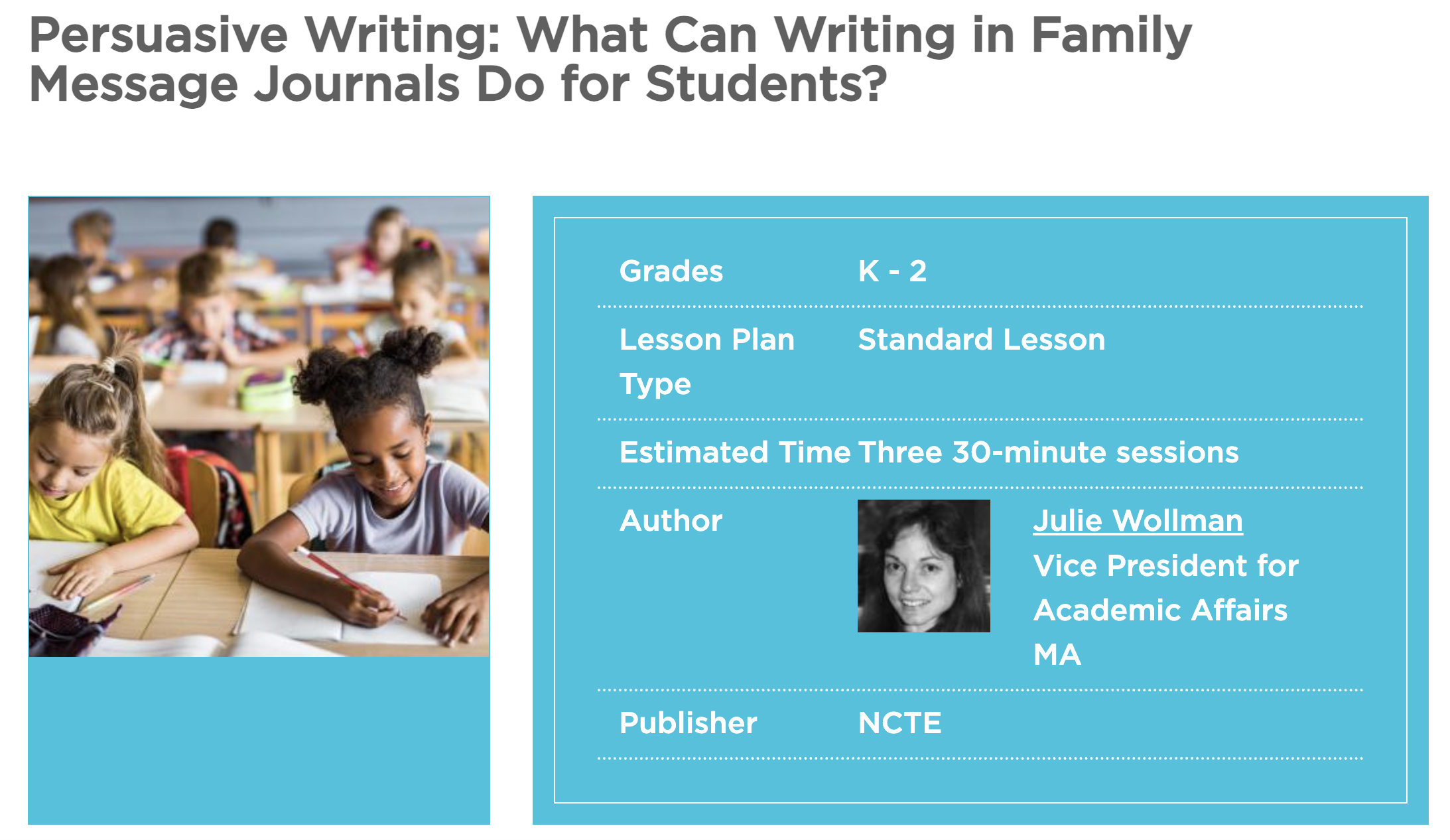 Persuasive Writing: What Can Writing In Family Message Journals Do For Students? Lesson Plan