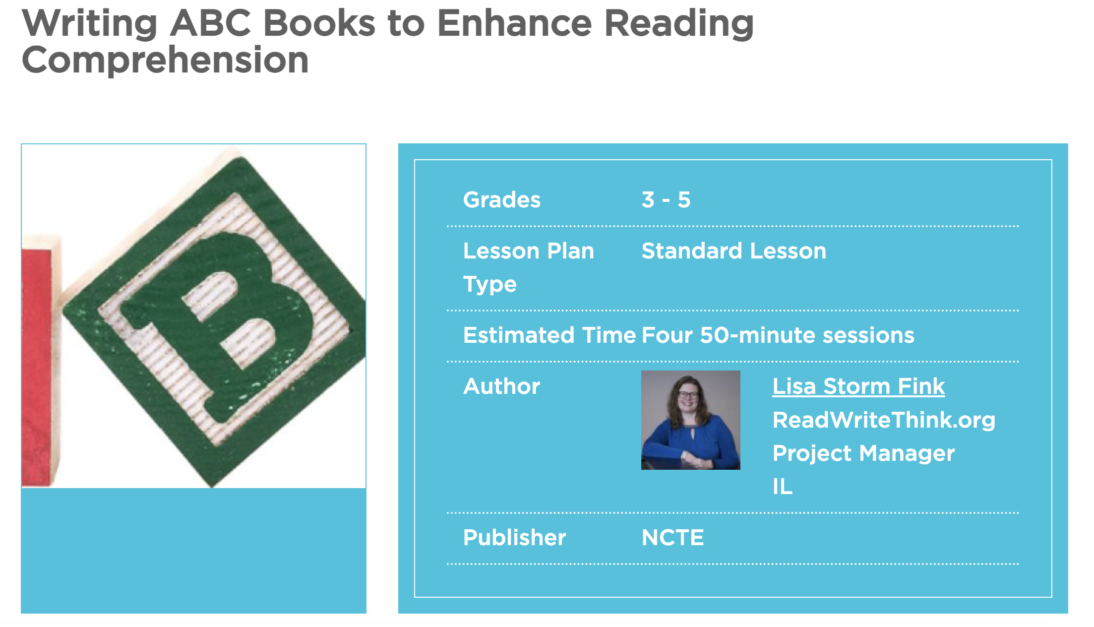 Writing ABC Books to Enhance Reading Comprehension Lesson Plan