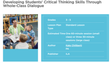 Developing Students' Critical Thinking Skills Through Whole-Class Dialogue Lesson Plan