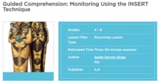 Guided Comprehension: Monitoring Using The INSERT Technique Lesson Plan
