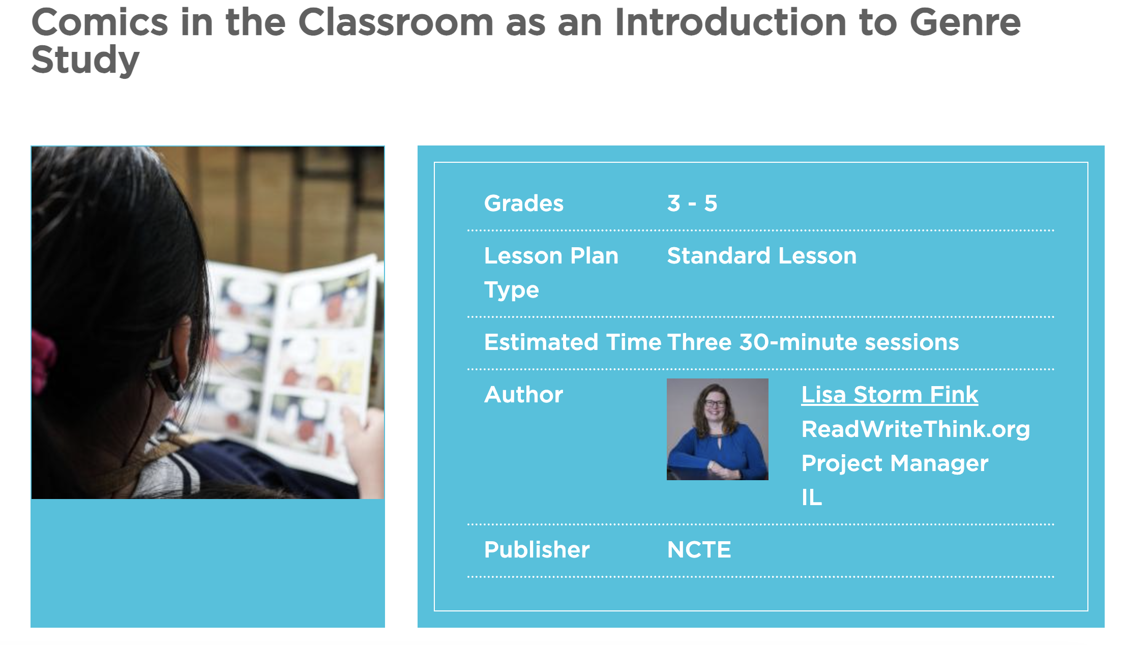 Comics in the Classroom as an Introduction to Genre Study Lesson Plan