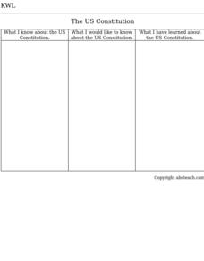 The US Constitution KWL Organizer