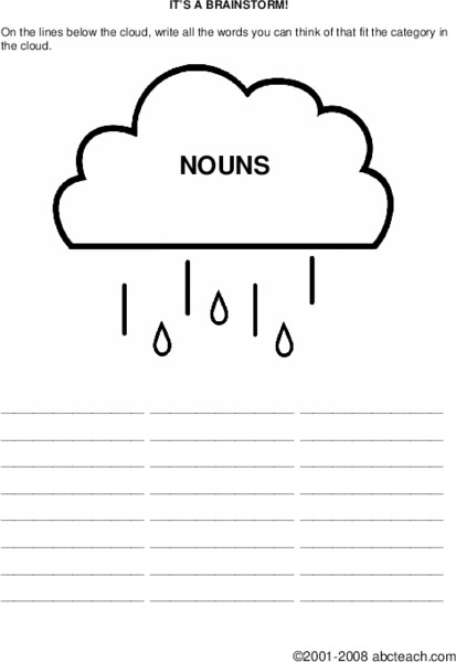 Noun Brainstorm Worksheet
