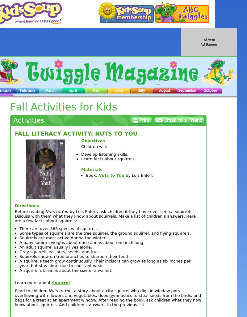 Nuts About Squirrels Activity