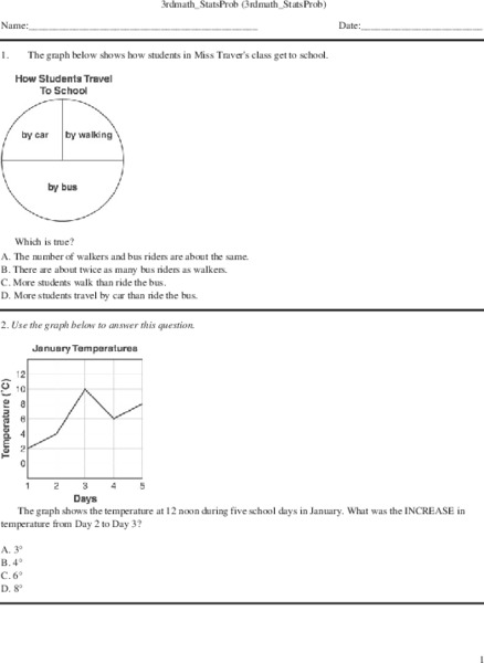 Statistics Problems Worksheet