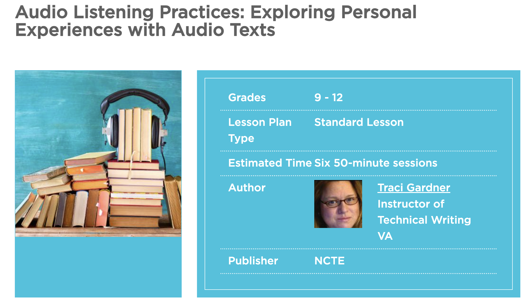 Audio Listening Practices: Exploring Personal Experiences with Audio Texts Lesson Plan