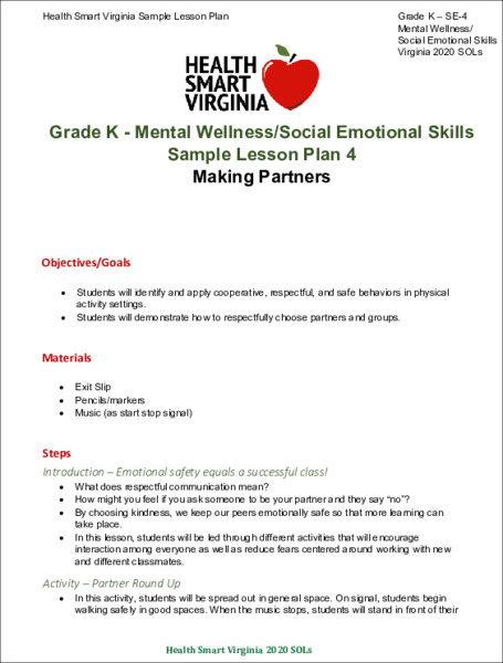 Making Partners Lesson Plan