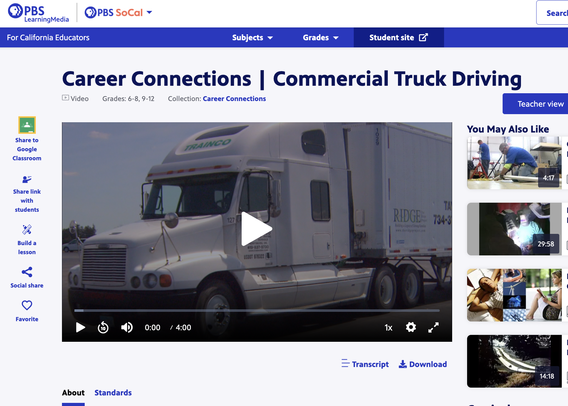 Career Connections | Commercial Truck Driving Instructional Video