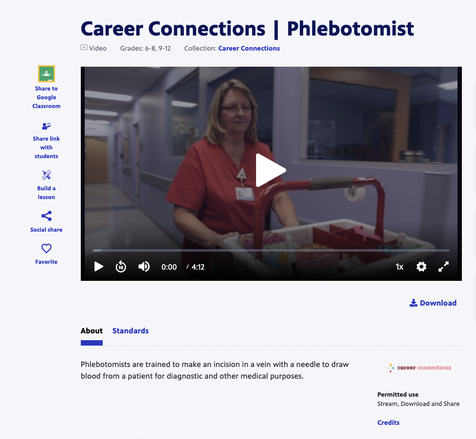 Career Connections | Phlebotomist Instructional Video