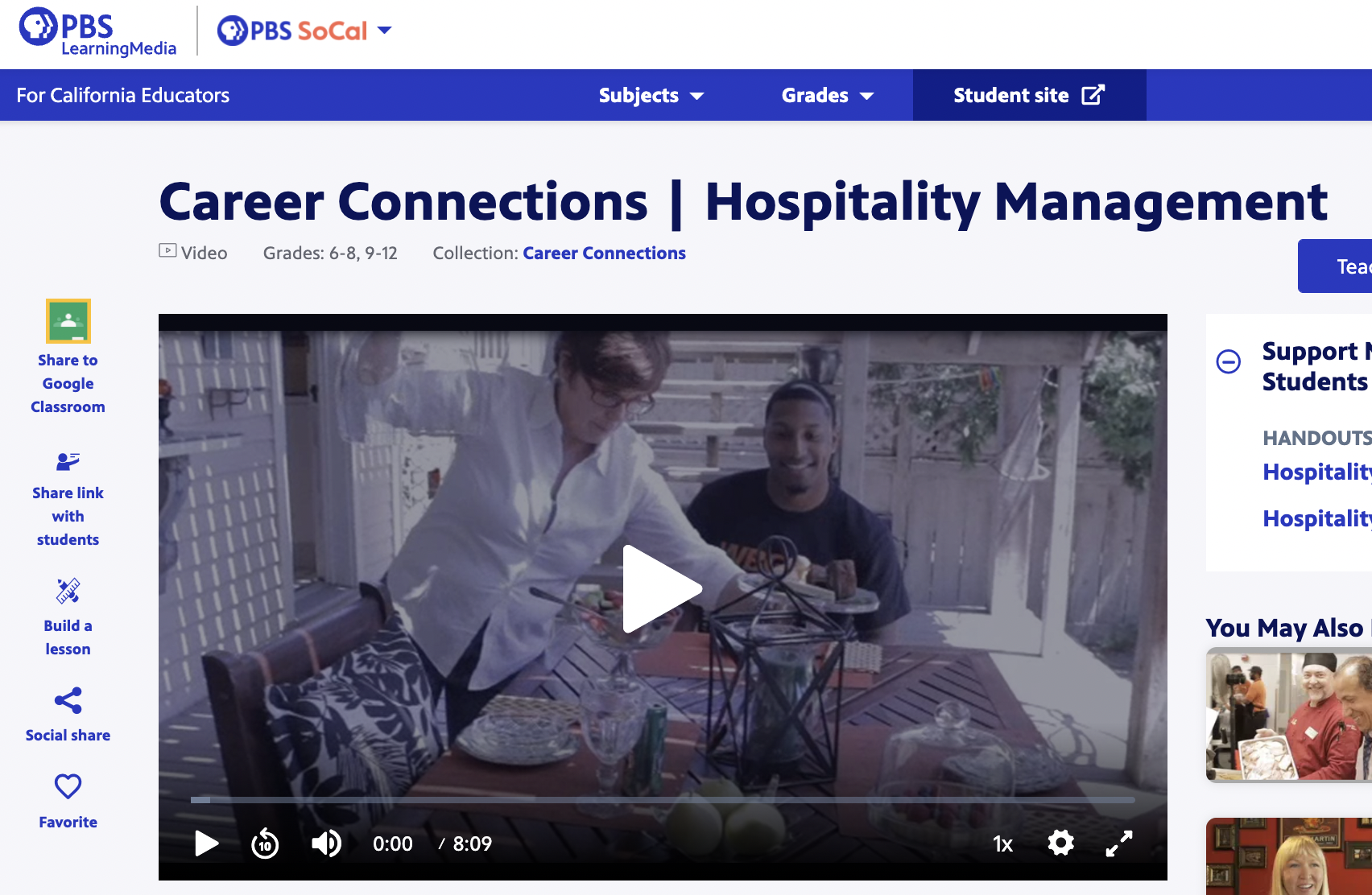 Career Connections | Hospitality Management Instructional Video
