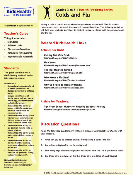 Colds and Flu: Grades 3-5 Lesson Plan