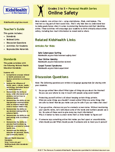 Online Safety: Grades 3-5 Lesson Plan