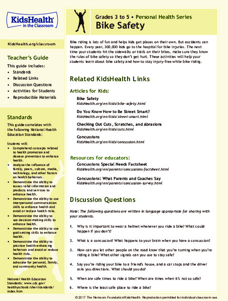 Bike Safety: Grades 3-5 Lesson Plan