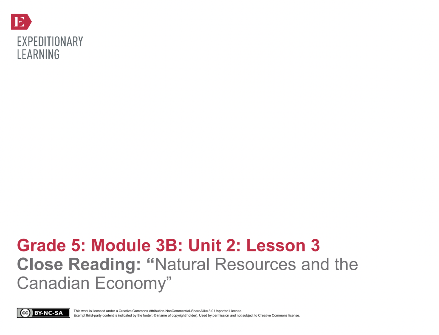 Close Reading: “Natural Resources and the Canadian Economy” Lesson Plan