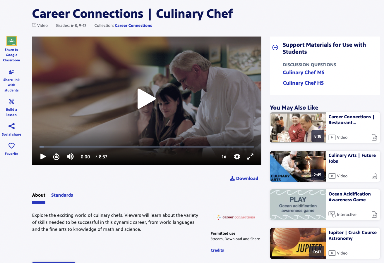 Career Connections | Culinary Chef Instructional Video
