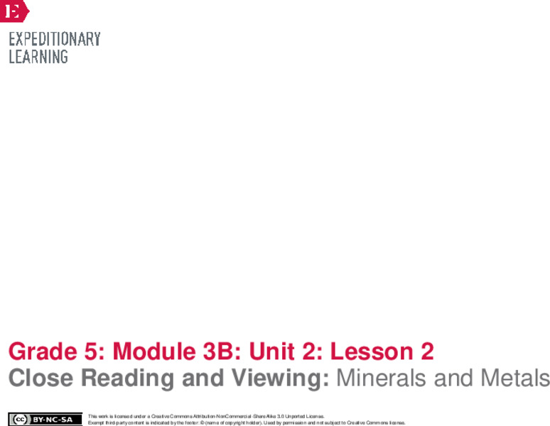 Close Reading and Viewing: Minerals and Metals Lesson Plan