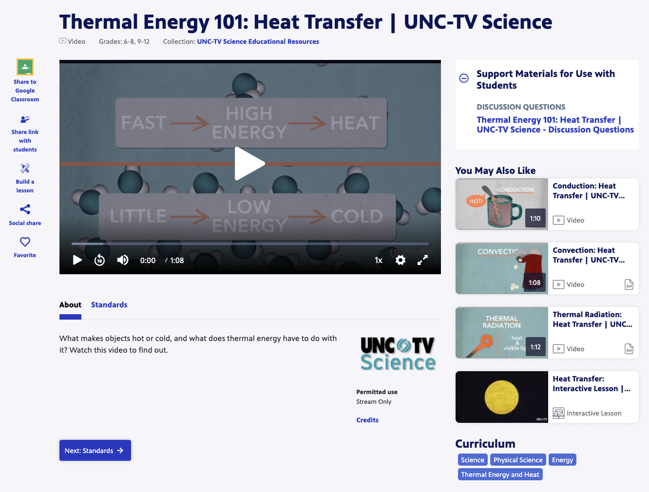 Thermal Energy 101: Heat Transfer | UNC-TV Science Instructional Video