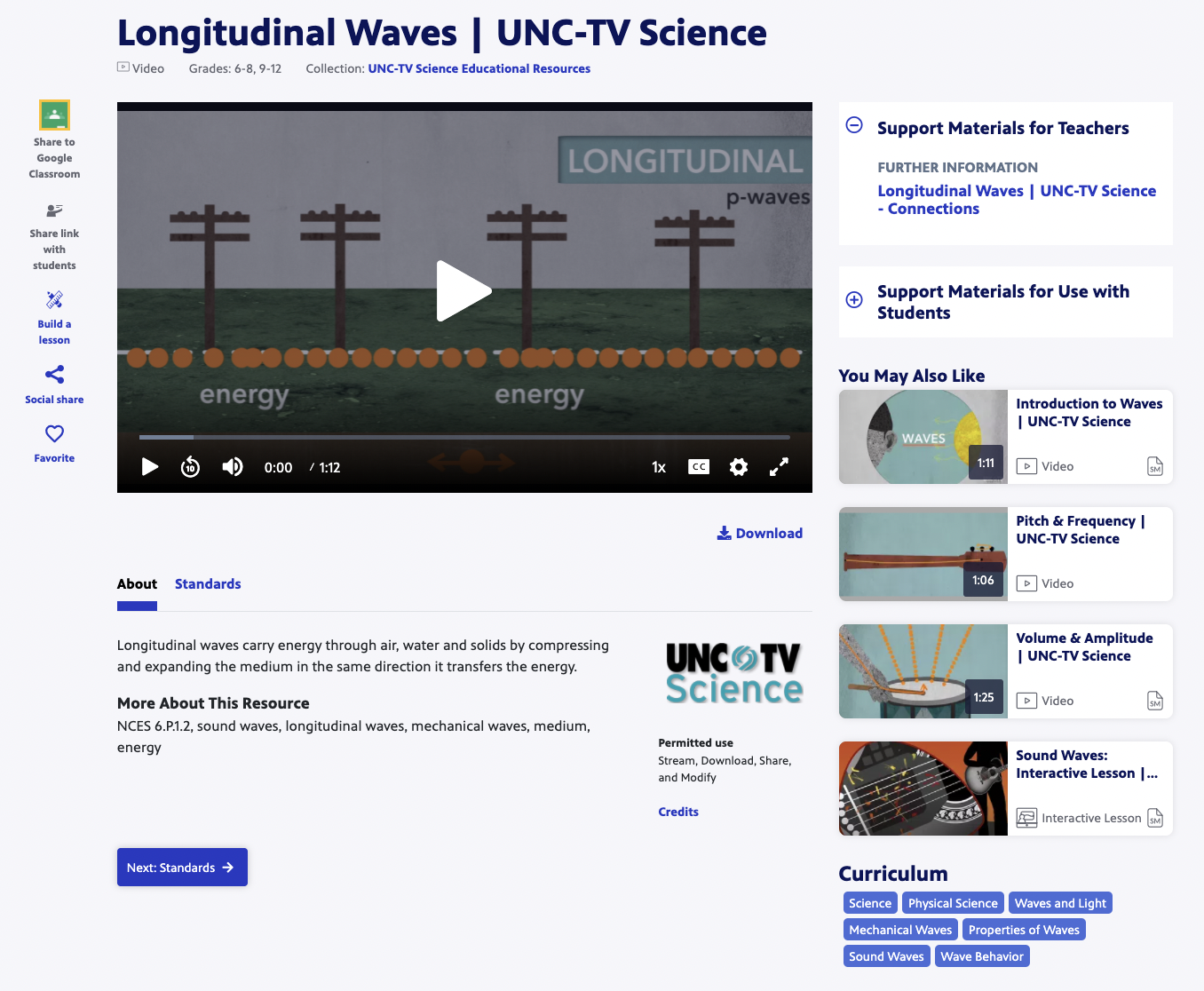 Longitudinal Waves | UNC-TV Science Instructional Video