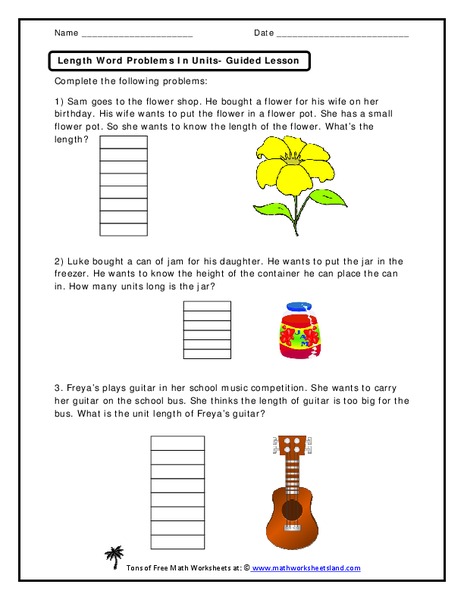 Length Word Problems Worksheet