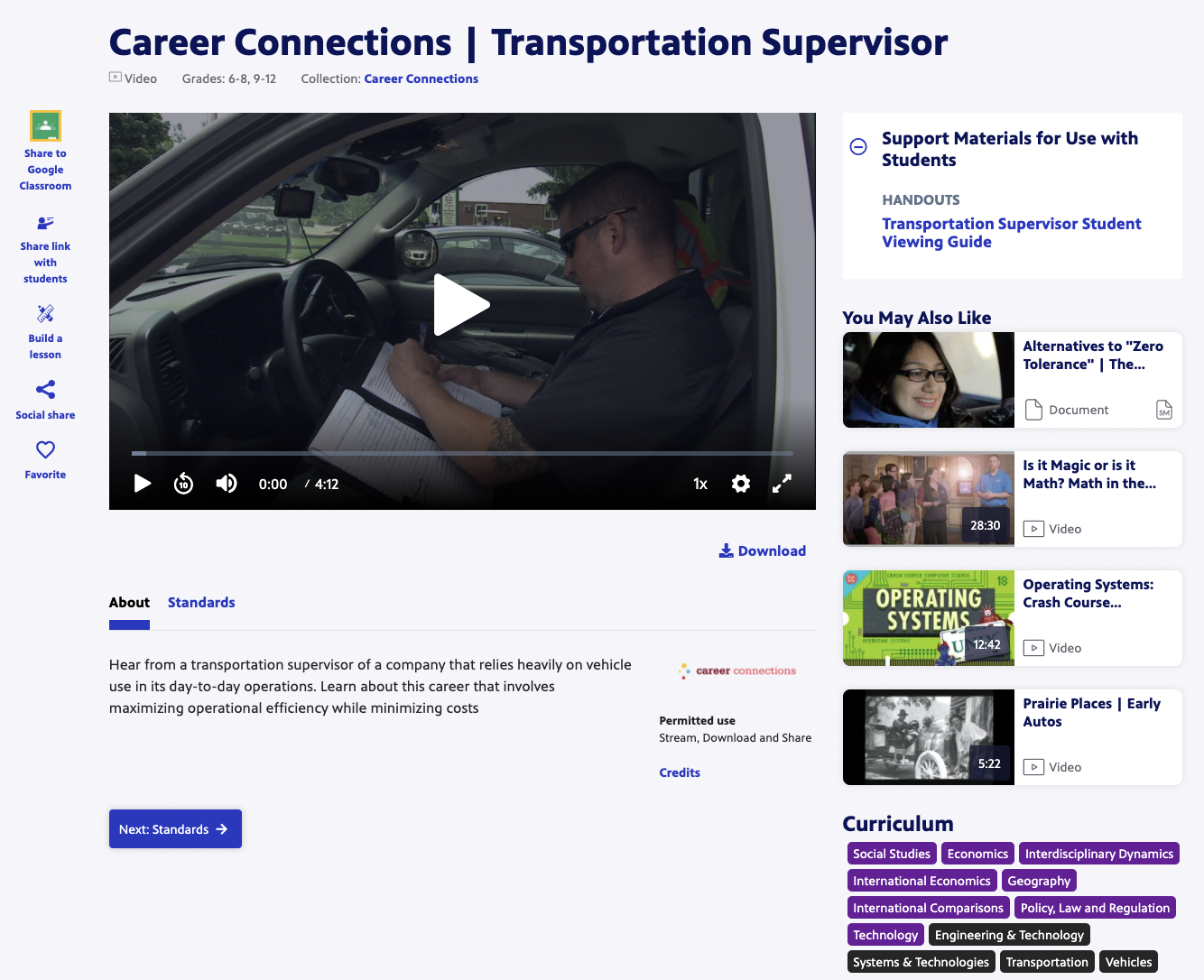 Career Connections | Transportation Supervisor Instructional Video