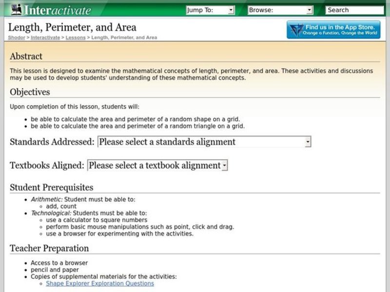 Length, Perimeter, and Area Lesson Plan