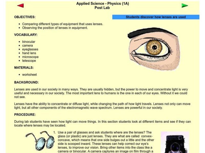 Lenses Lesson Plan