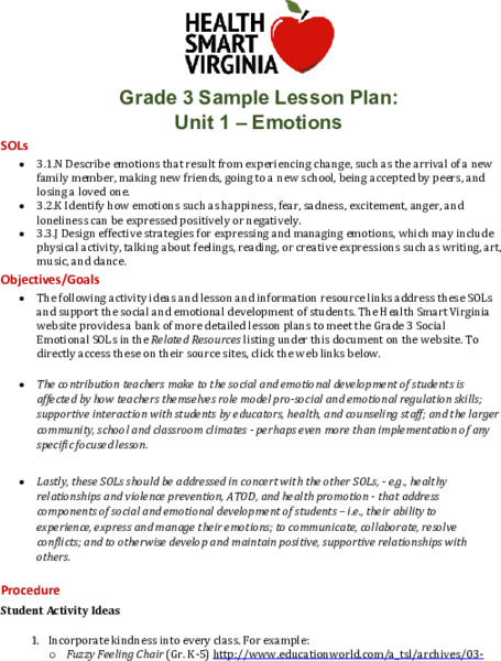 Emotions Lesson Plan