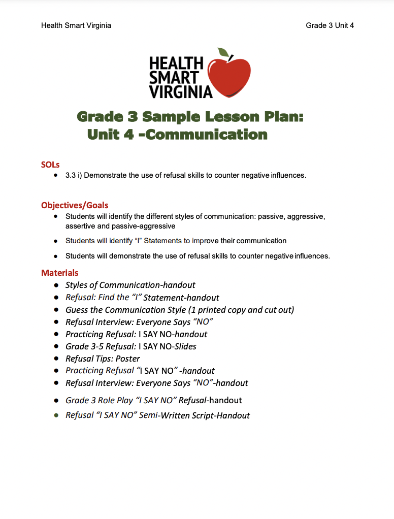 Communication Lesson Plan