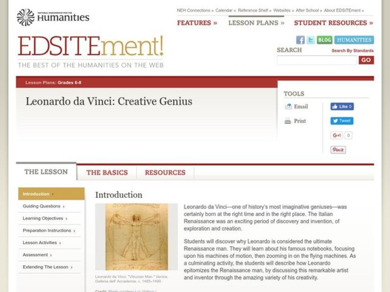 Leonardo da Vinci: Creative Genius Lesson Plan