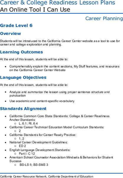 An Online Tool I Can Use Lesson Plan