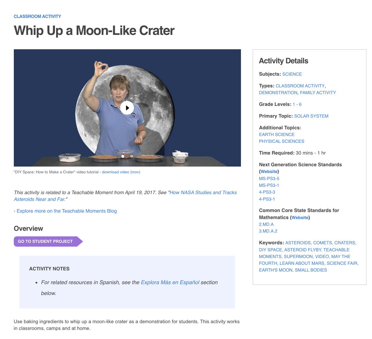 Whip Up a Moon-Like Crater Activity