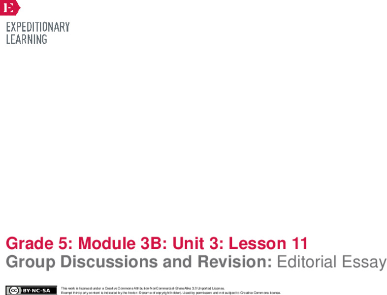Group Discussions and Revision: Editorial Essay Lesson Plan